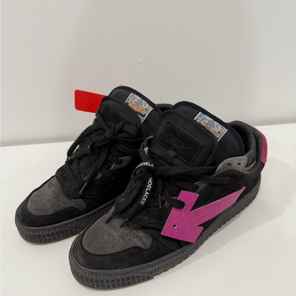 Off-White Black and Pink Sneakers
